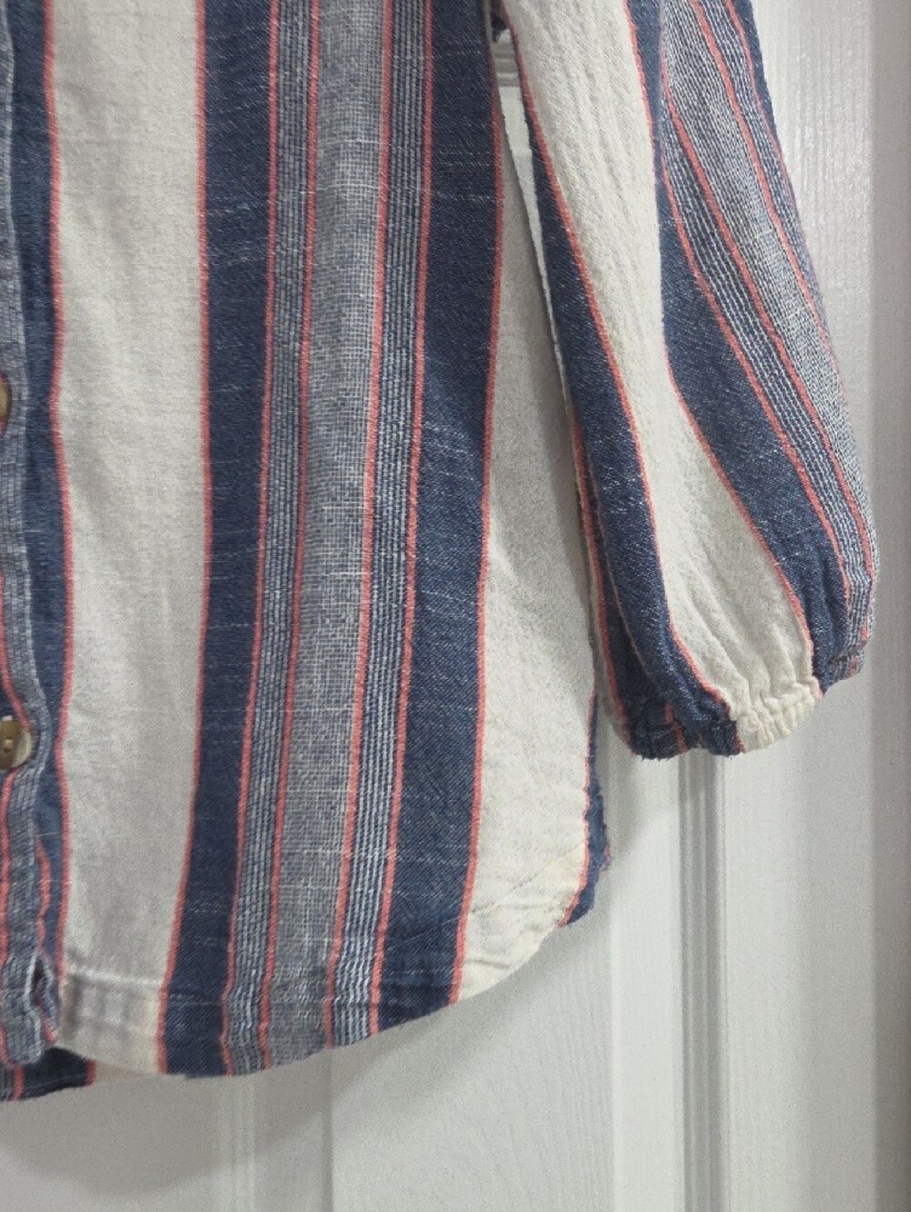 Anthropologie Blue, White & Red Striped Button-Front Top - Cloth & Stone - Picture 9 of 16